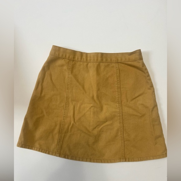 Urban Outfitters BDG Mustard Button-Front Mini Skirt | Utility Pockets | Size S - Picture 2 of 6